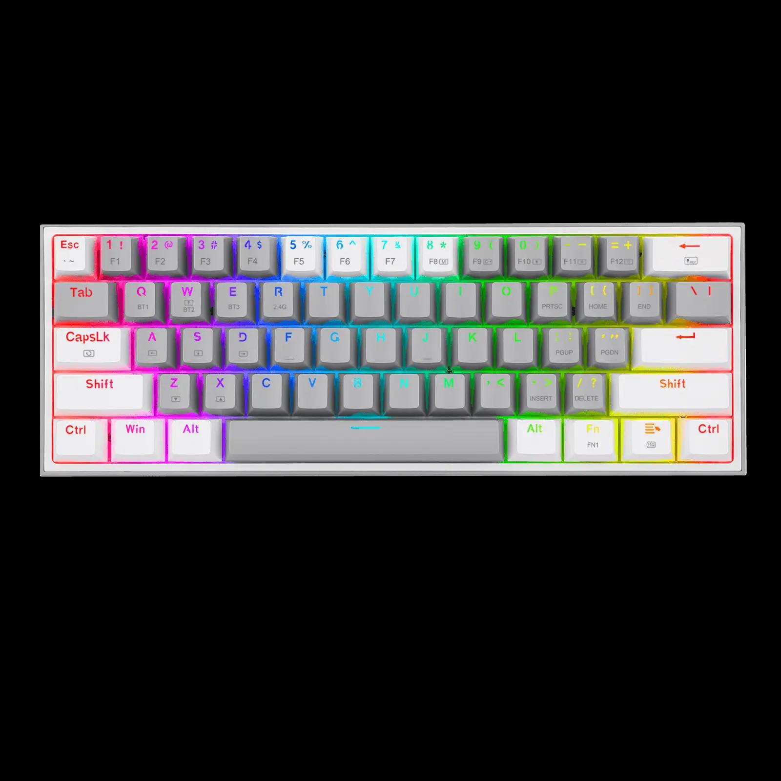 Teclado Redragon Fizz Pro Gris-blanco K616 RGB SW Red - Teclados Gamer Teclado Redragon Fizz Pro Gris-blanco K616 RGB SW Red - Teclados Gamer